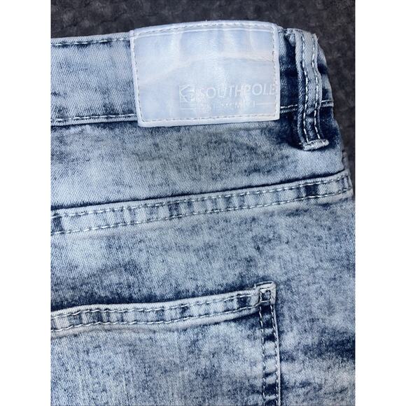 Southpole Vtg Y2K Loose Stretch Baggy Jean 44x32 Blue Distressed Acidwashed - Picture 3 of 8
